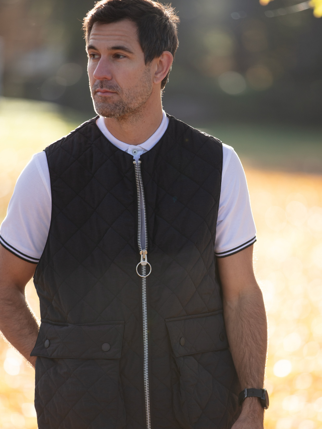 Charcoal Padded Vest | Gilets | John Partridge & Co Charcoal Padded Vest | Gilets | John Partridge & Co