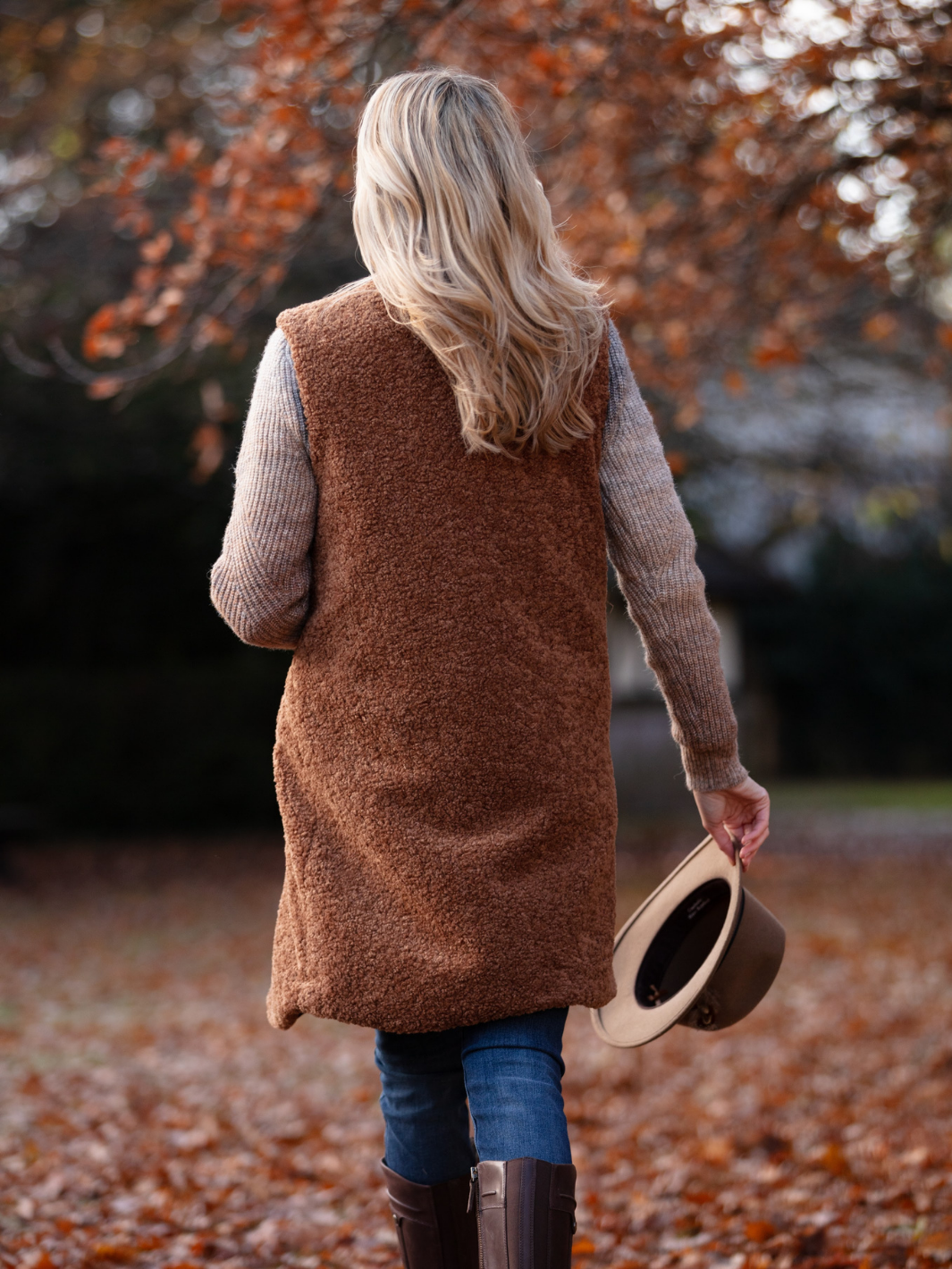 Shearling Gilet - Brown