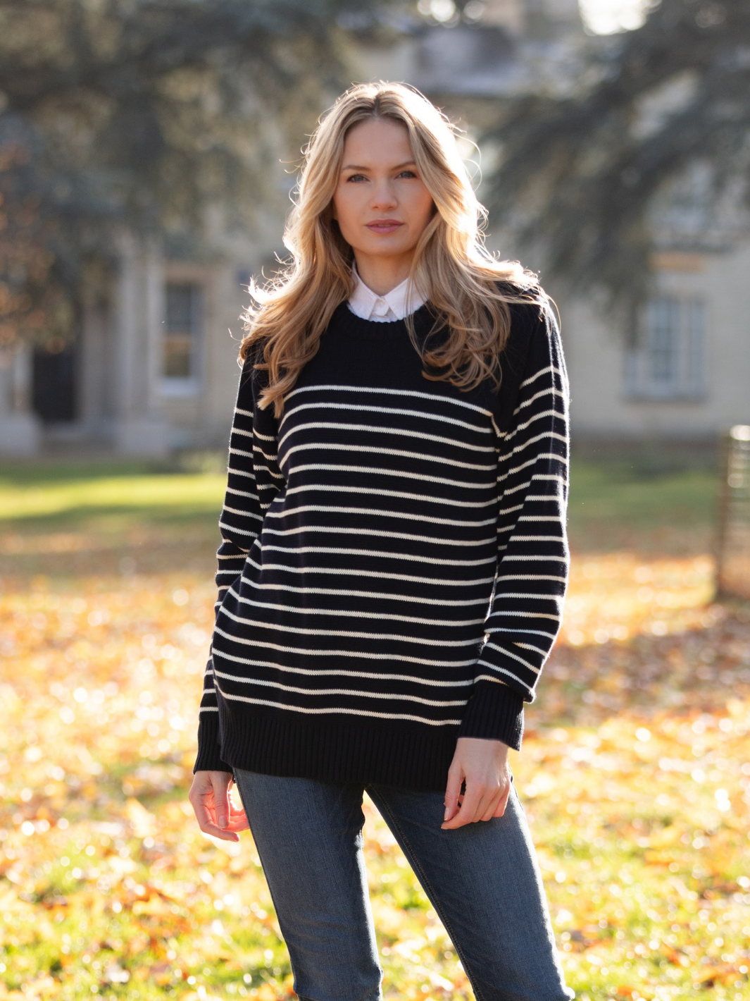 Breton Stripe Sweatshirt - Navy