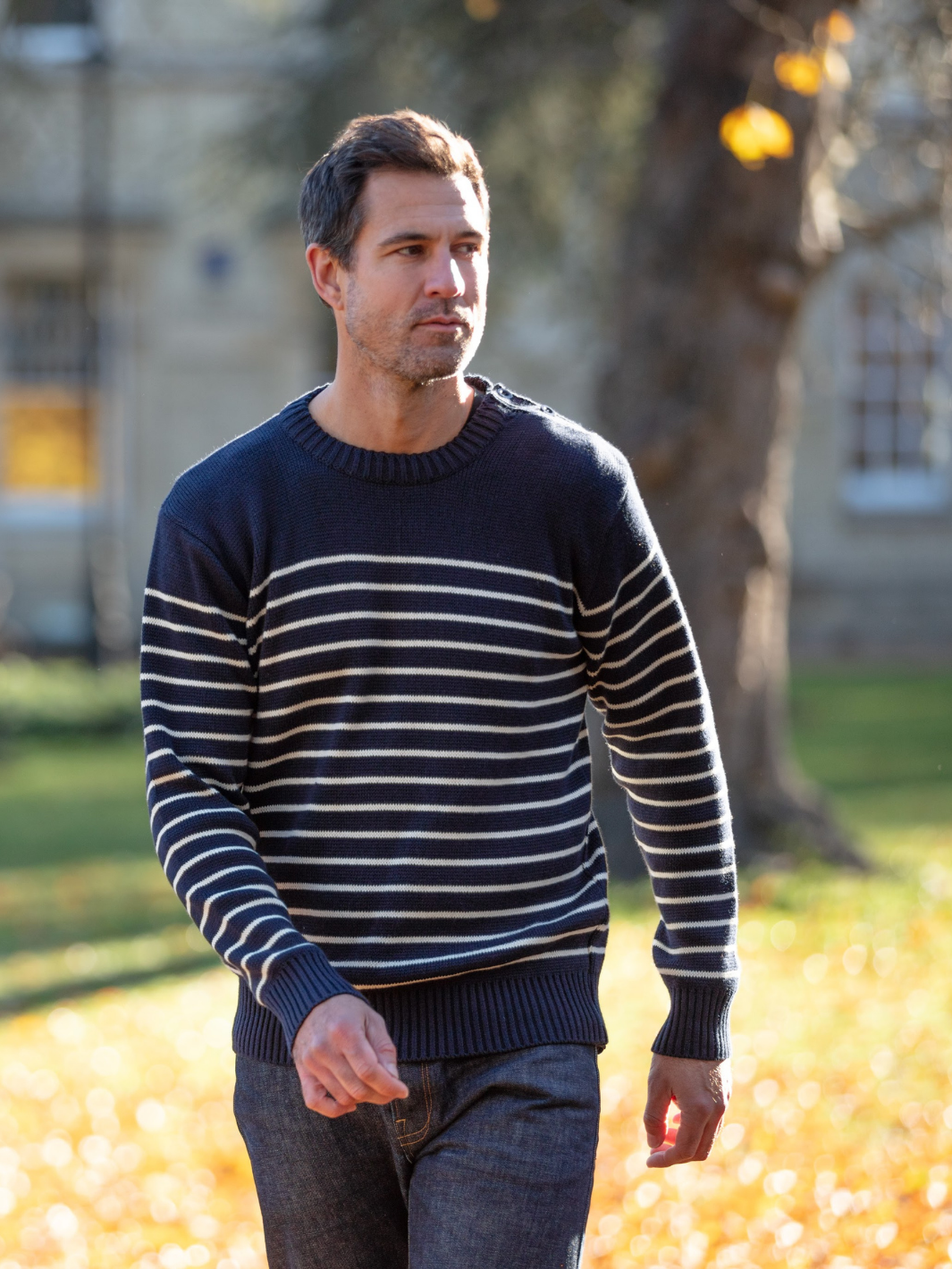Breton Stripe Sweatshirt - Navy