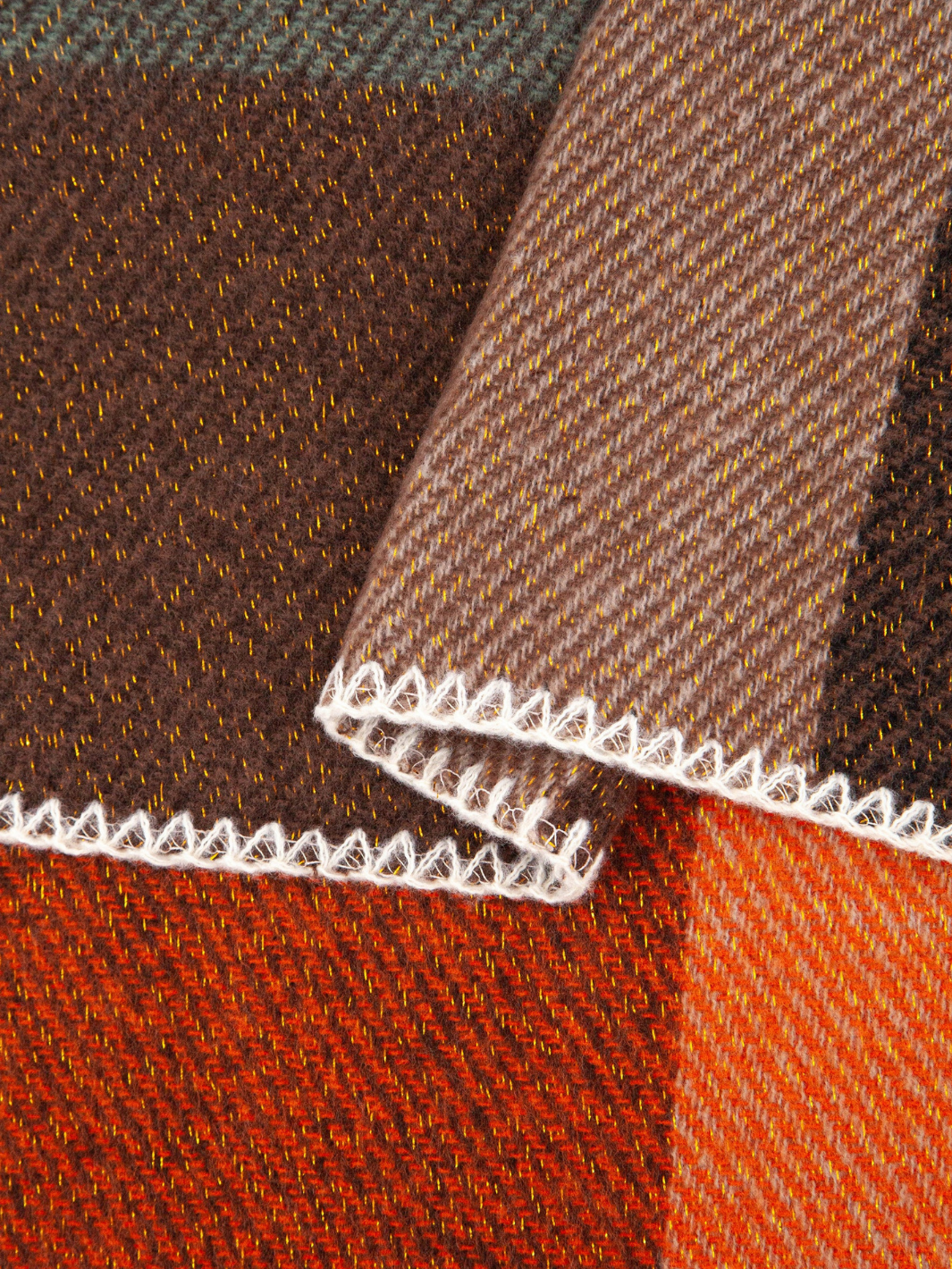 Burnt Orange Check Heavyweight Scarf