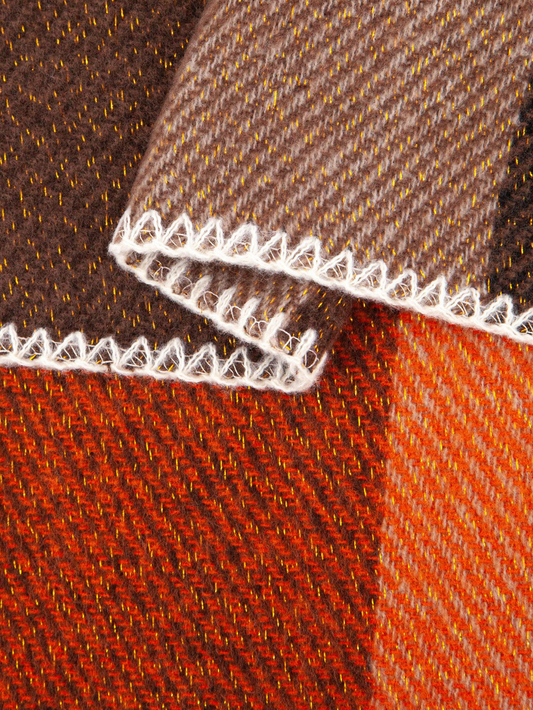 Burnt Orange Check Heavyweight Scarf