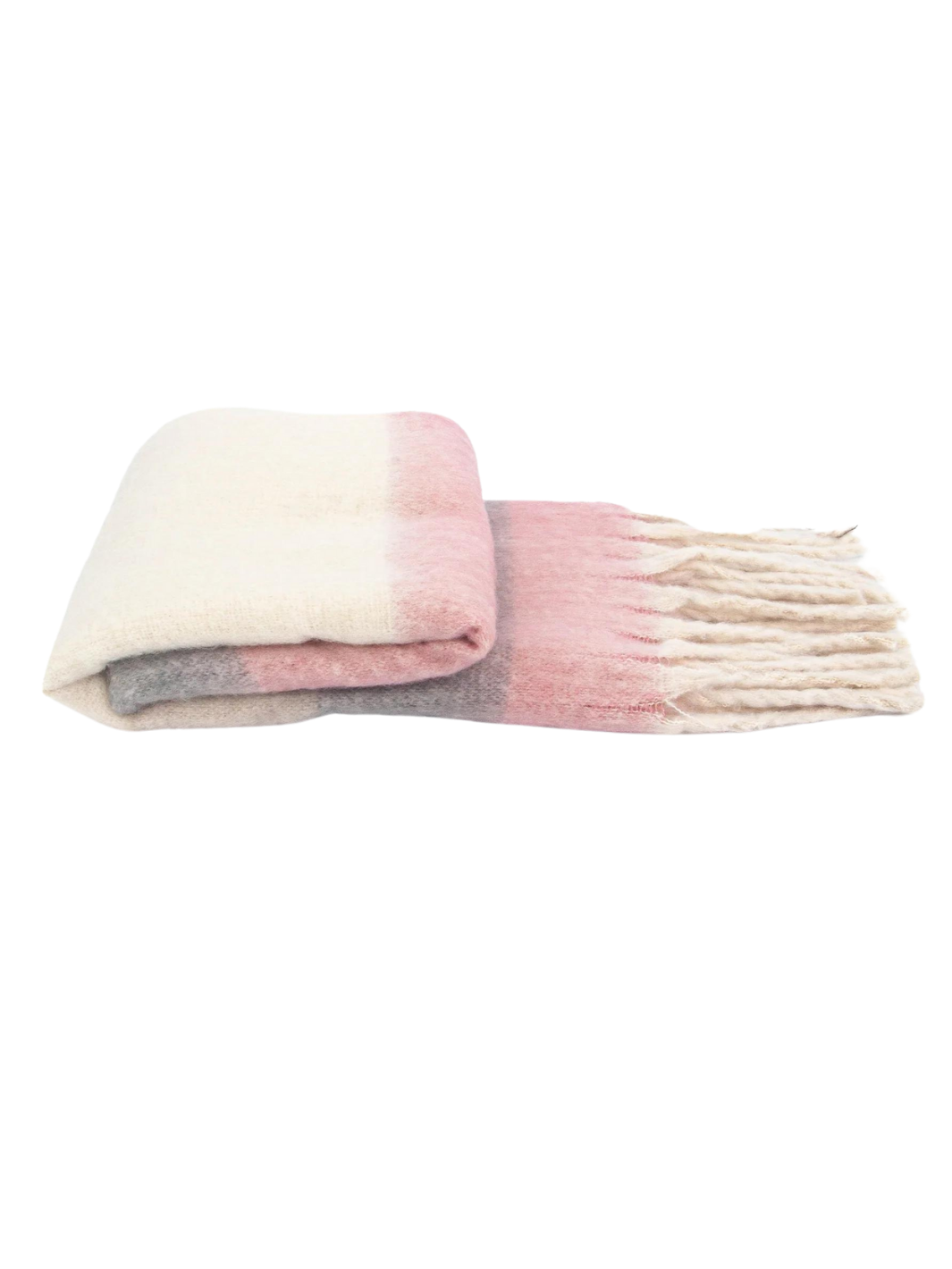 Dusty Pink Heavyweight Check Print Scarf