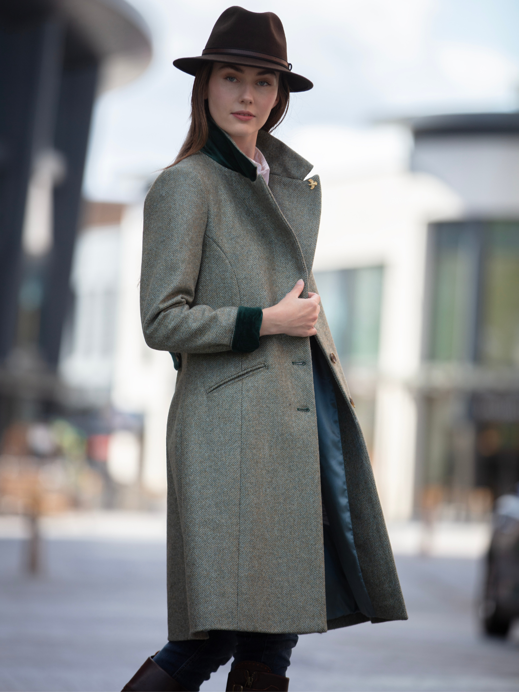 Lichfield Long Green Tweed Coat Made in England – John Partridge & Co