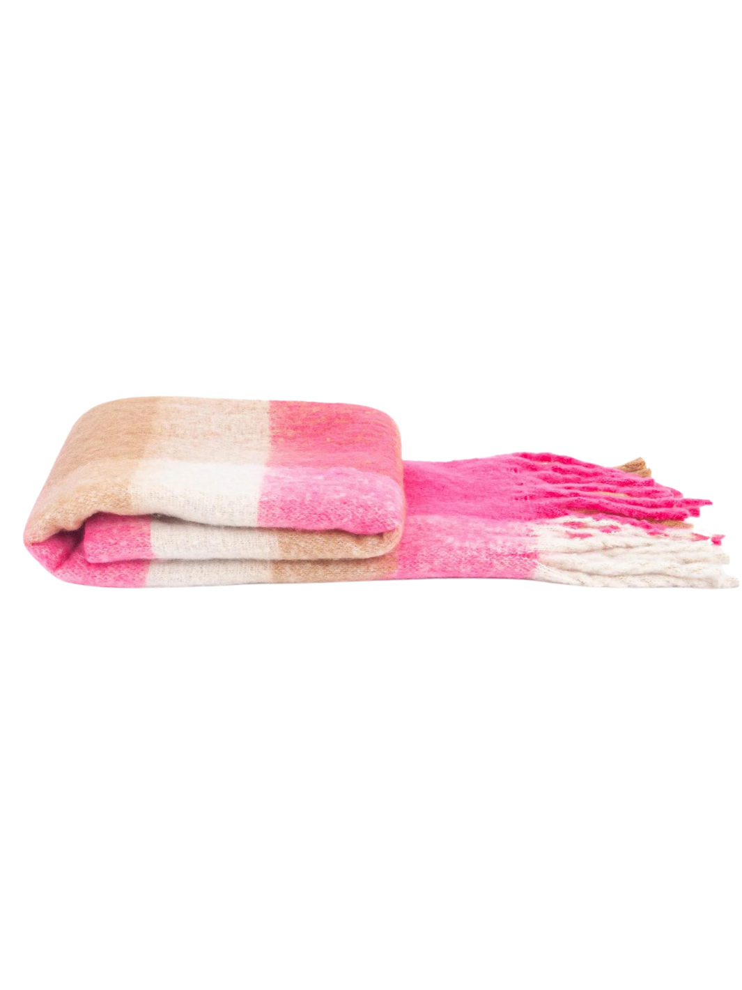 Pink Heavyweight Check Print Scarf