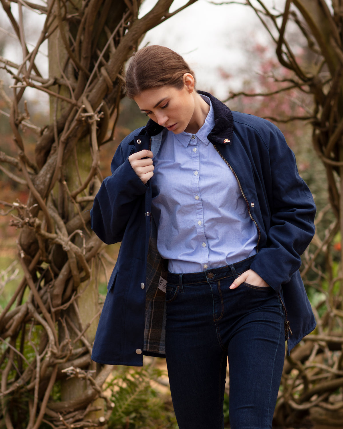 Ladies Landowner Casual Walking Jacket - Navy - John Partridge & Co