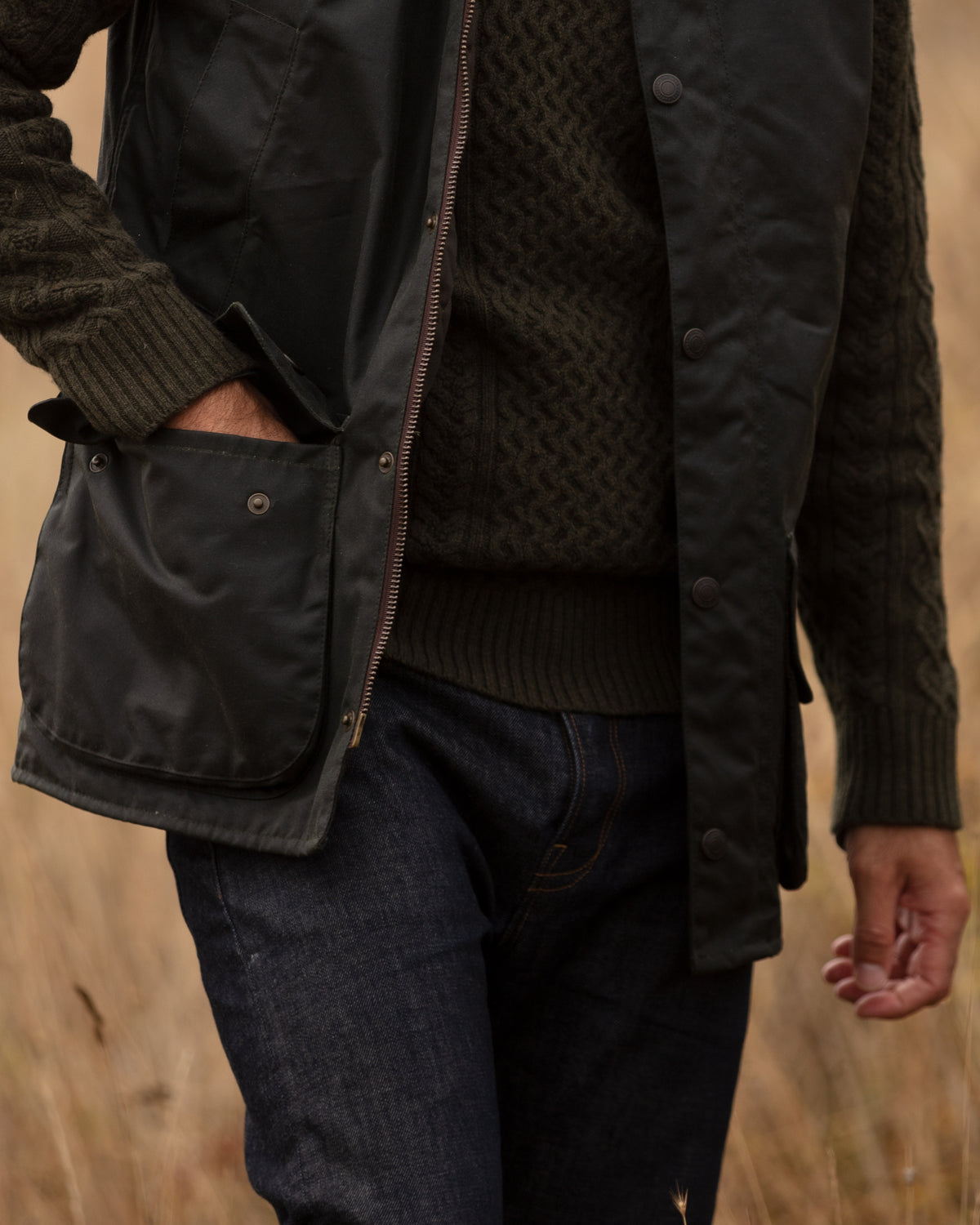 Oakland Wax Gilet - Sage | John Partridge