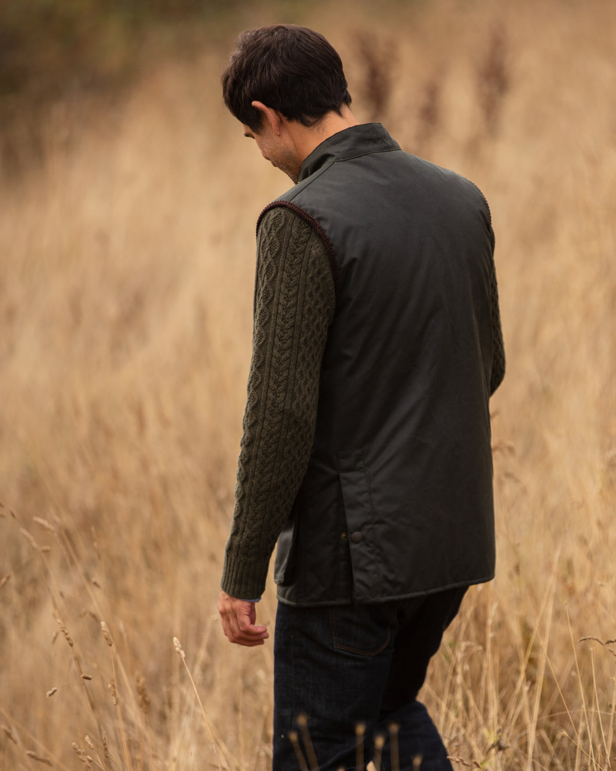 Oakland Wax Gilet - Sage | John Partridge