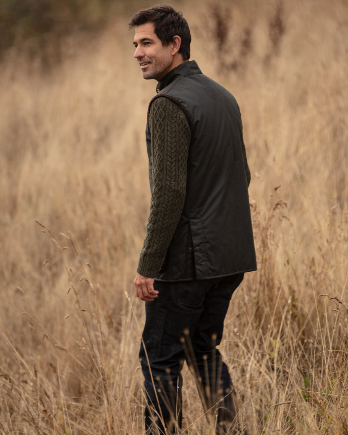 Oakland Wax Gilet - Sage | John Partridge