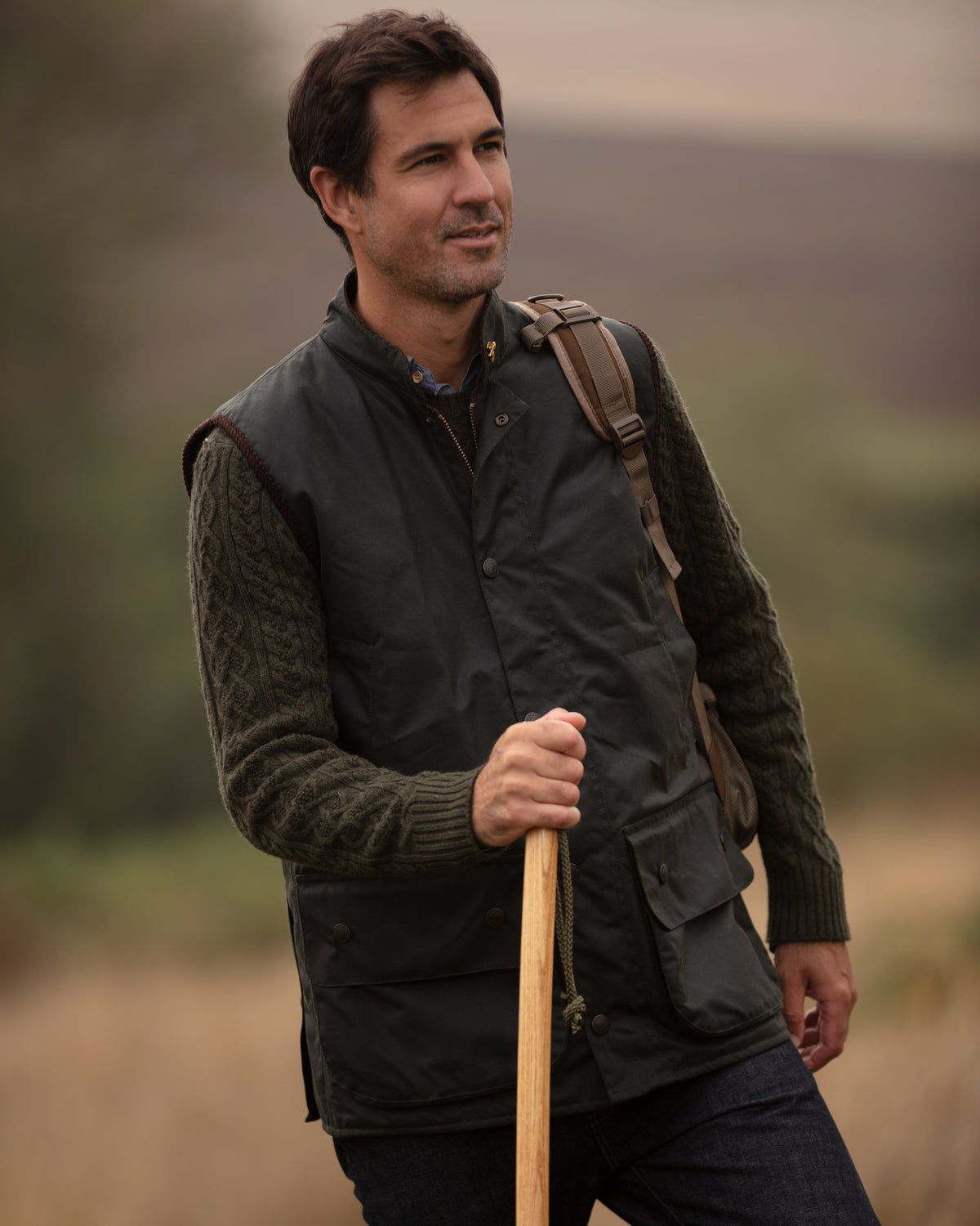 Oakland Wax Gilet - Sage | John Partridge