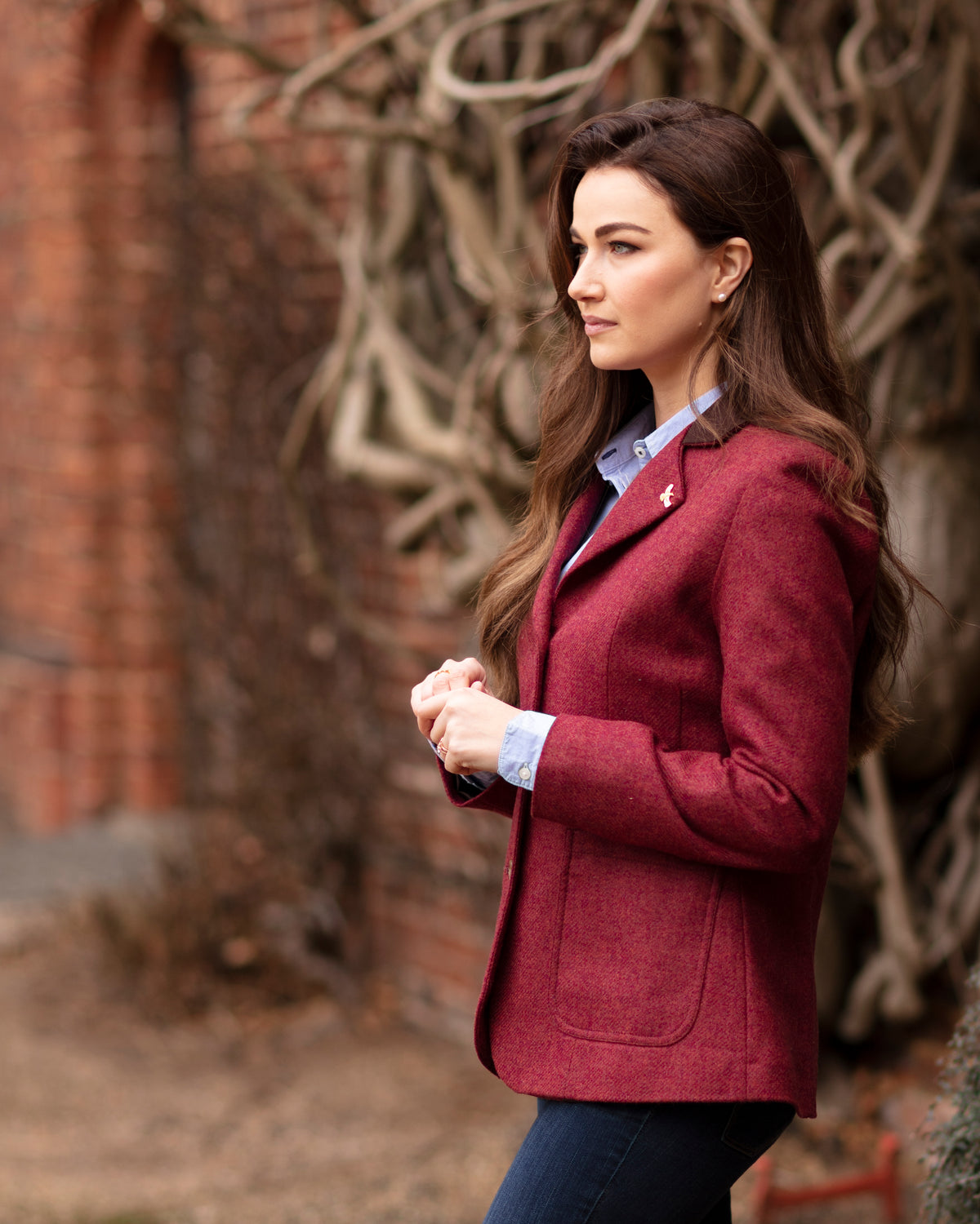 Red tweed blaze jacket - womens