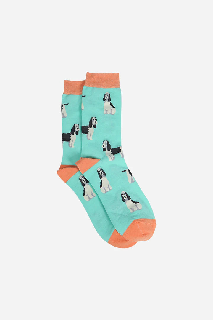 Green Spaniel Bamboo Mix Socks