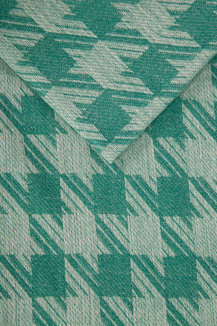 Green Houndstooth Blanket Scarf Tassels