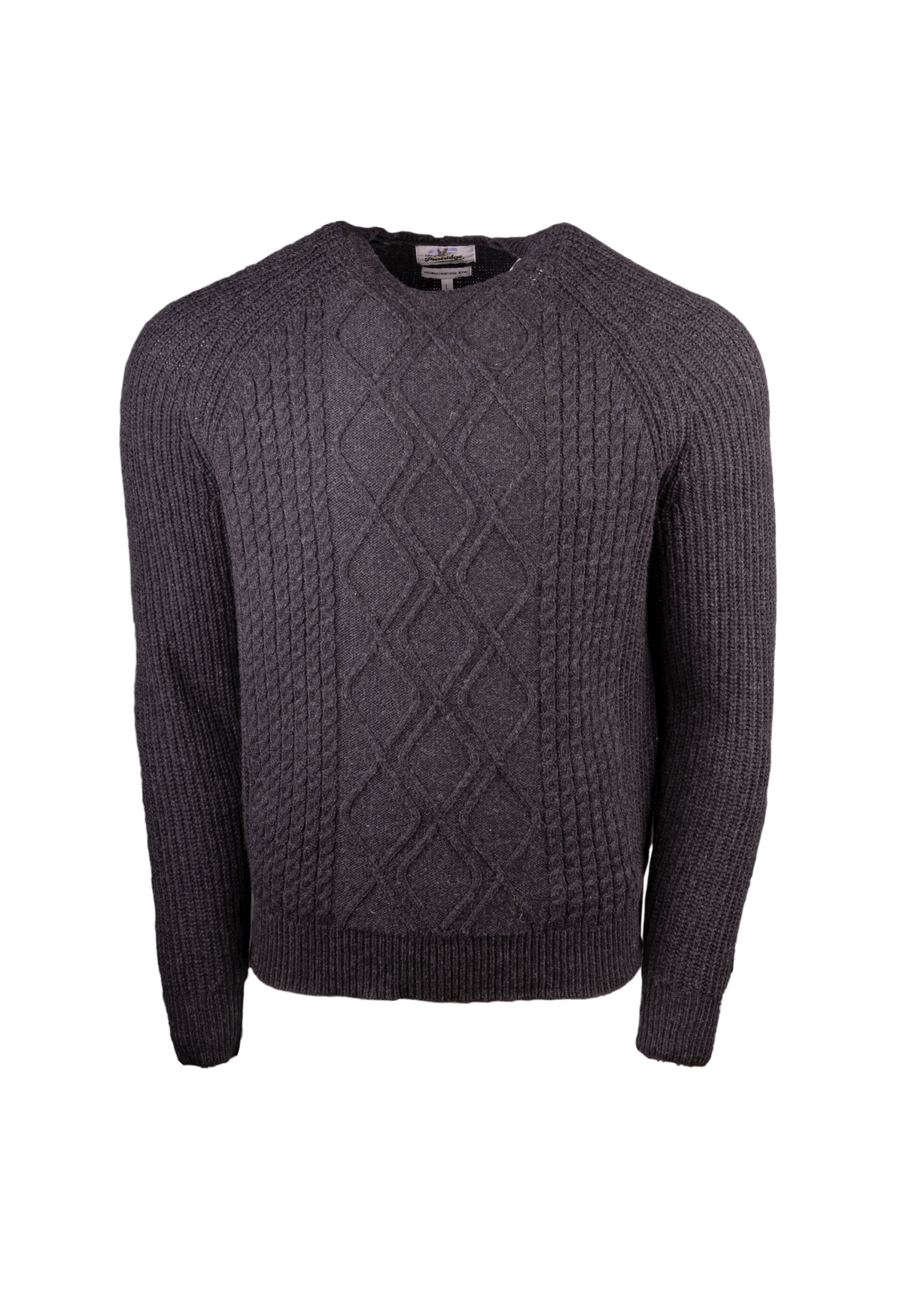 Diamond Panel Crew Neck Jumper Charcoal | John Partridge