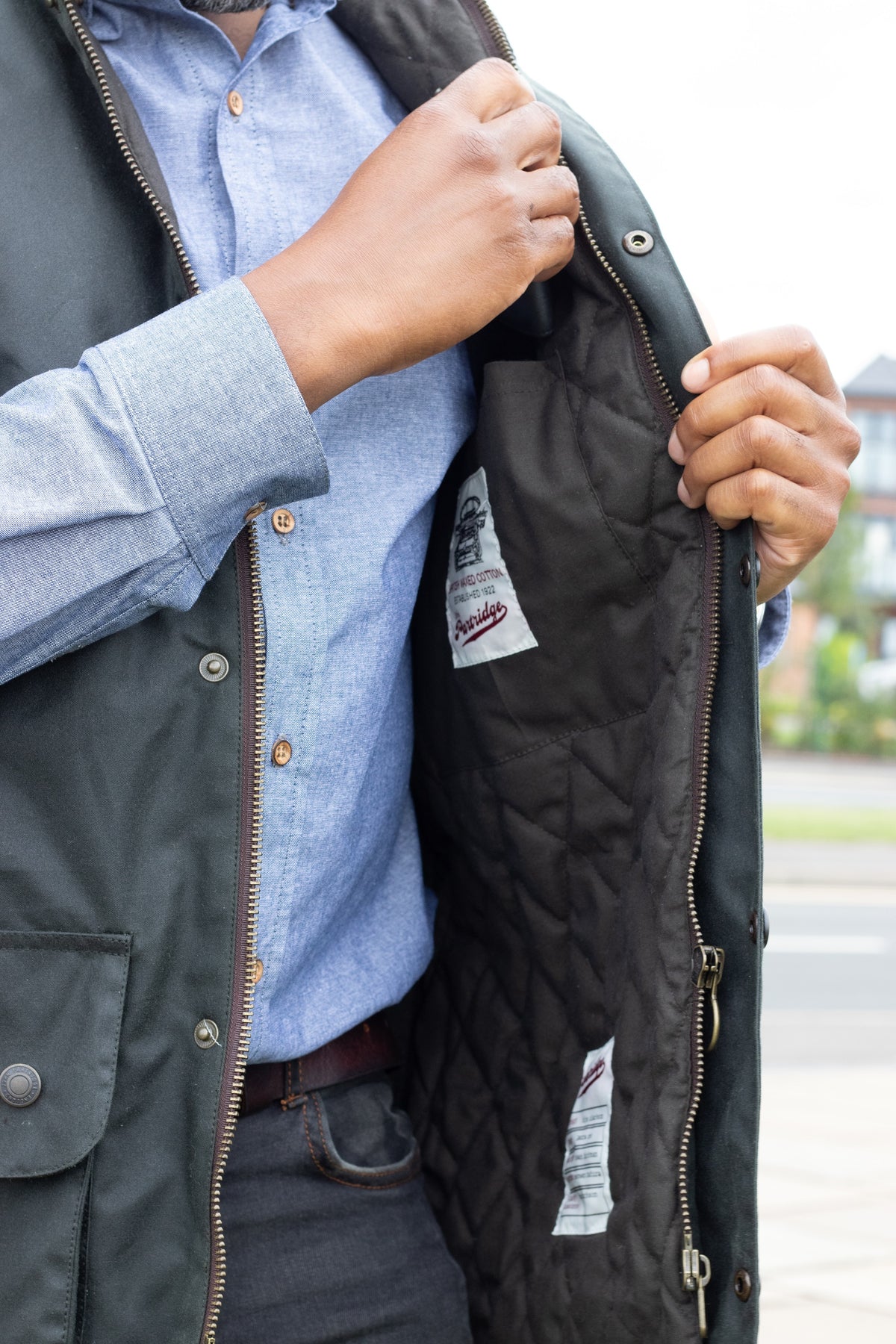 Oakland Wax Gilet - Sage | John Partridge