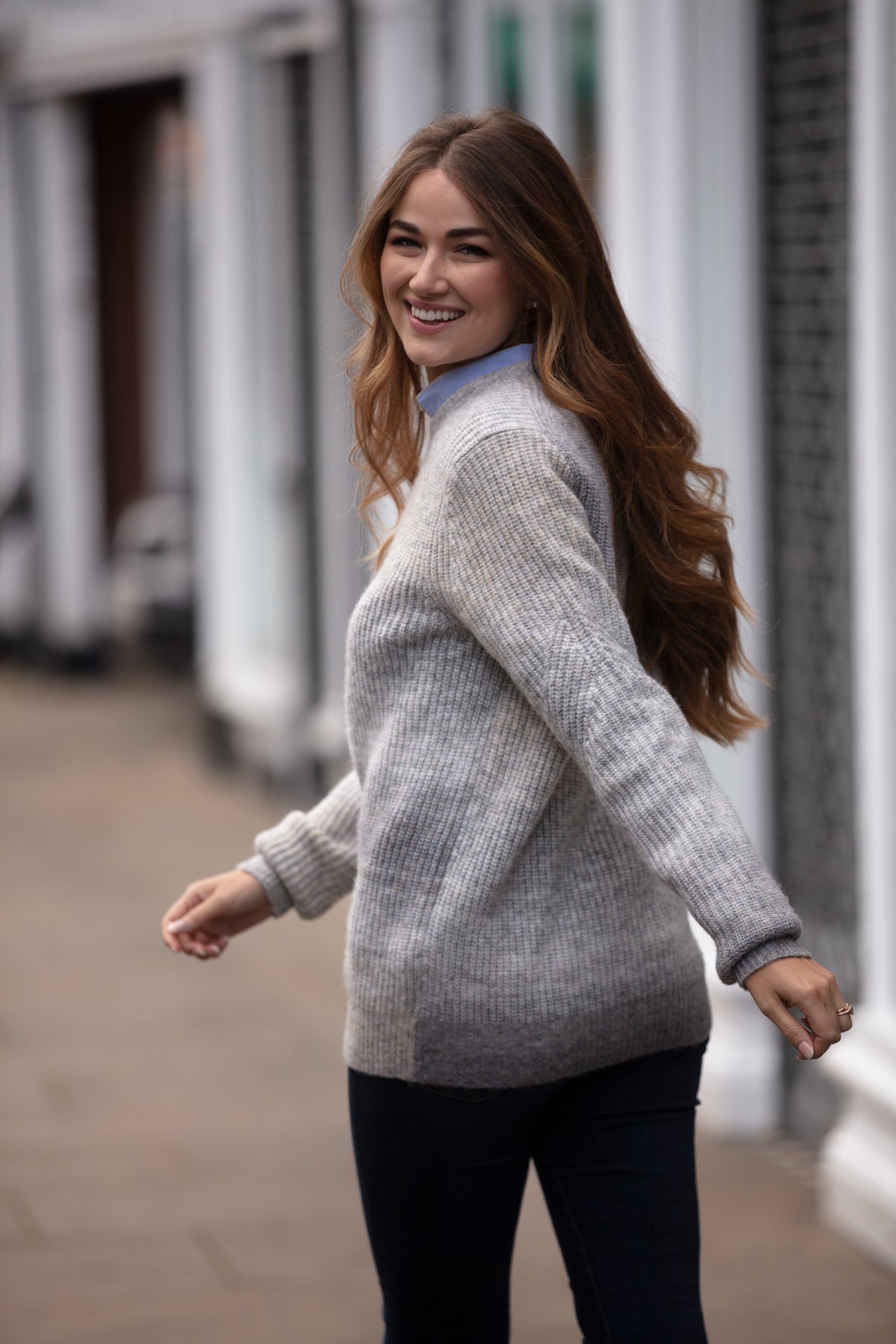 Ombre Eco Crew Neck - Light Grey Melange