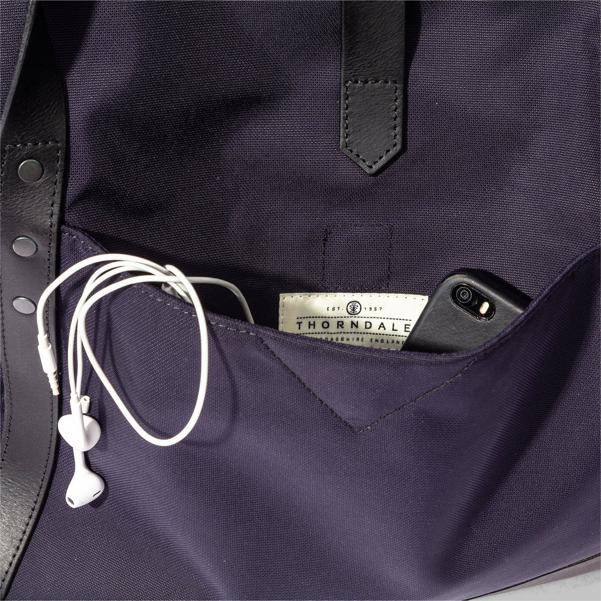 Croxden Navy Nylon Satchel - John Partridge & Co