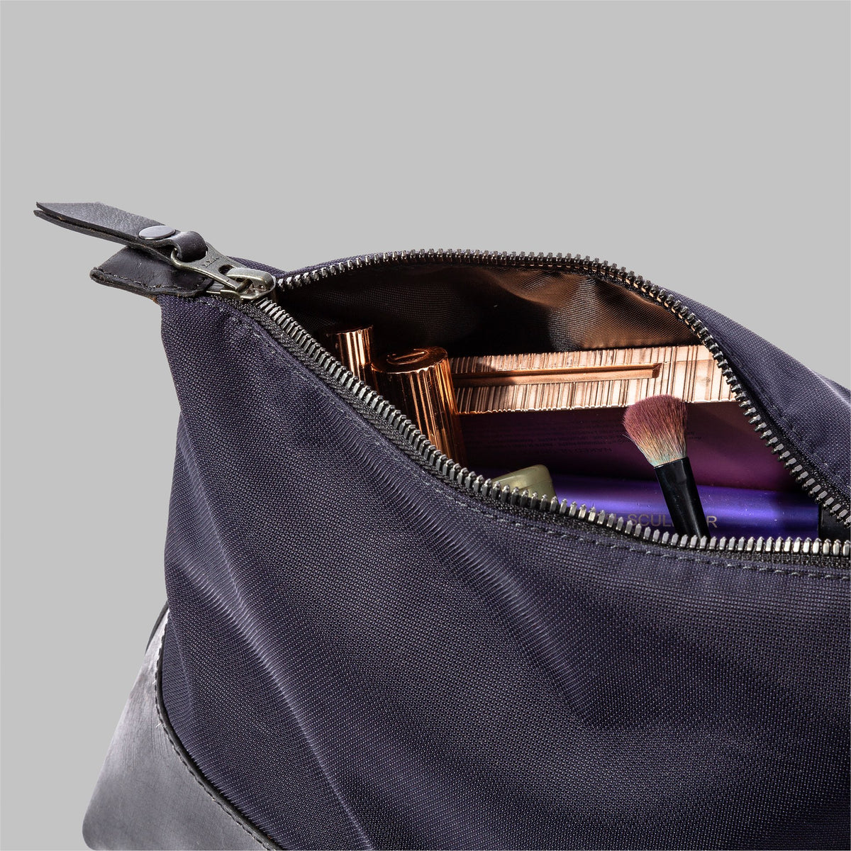 Silverdale Beige Nylon & Leather Wash Bag - John Partridge & Co