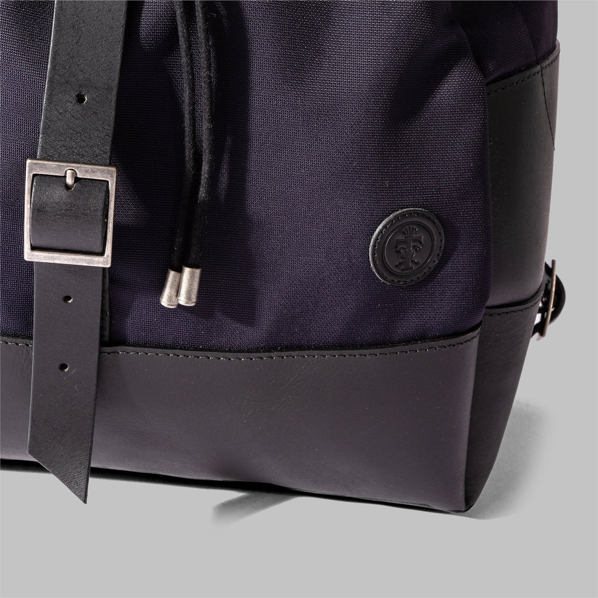 Weston | Womens Navy Nylon & Leather Rucksack | Thorndale