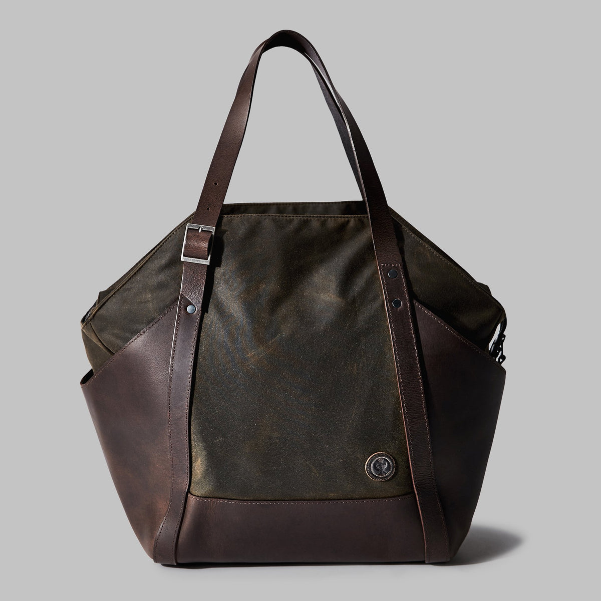 Amerton Olive Waxed Cotton Shoulder Bag - John Partridge & Co