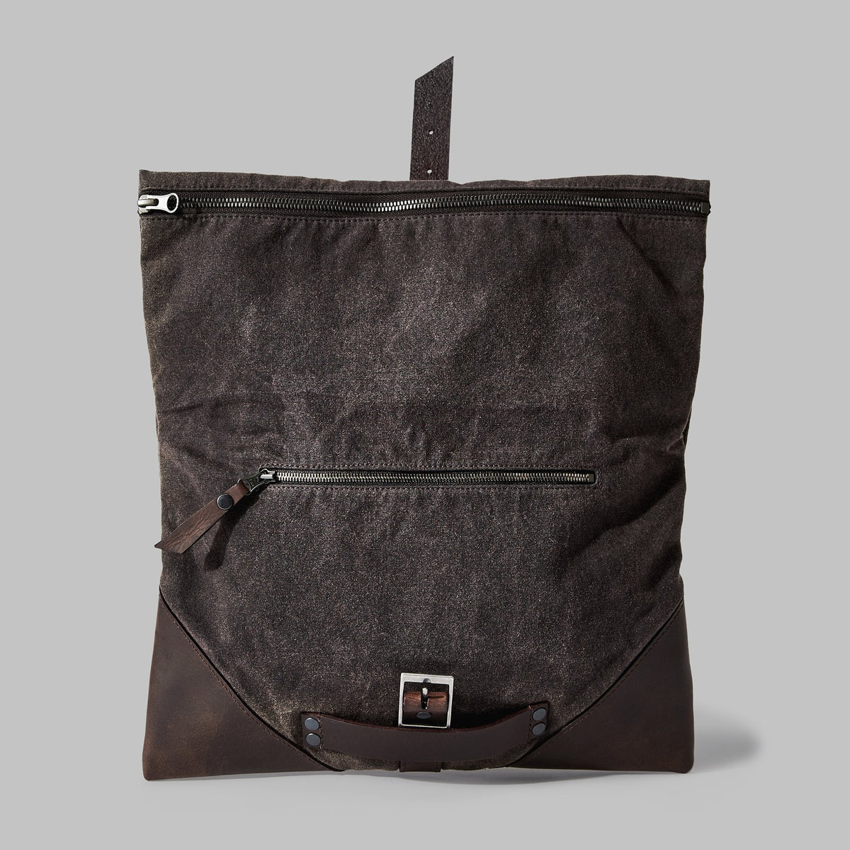 Anslow Brown Waxed Cotton Clutch - John Partridge & Co