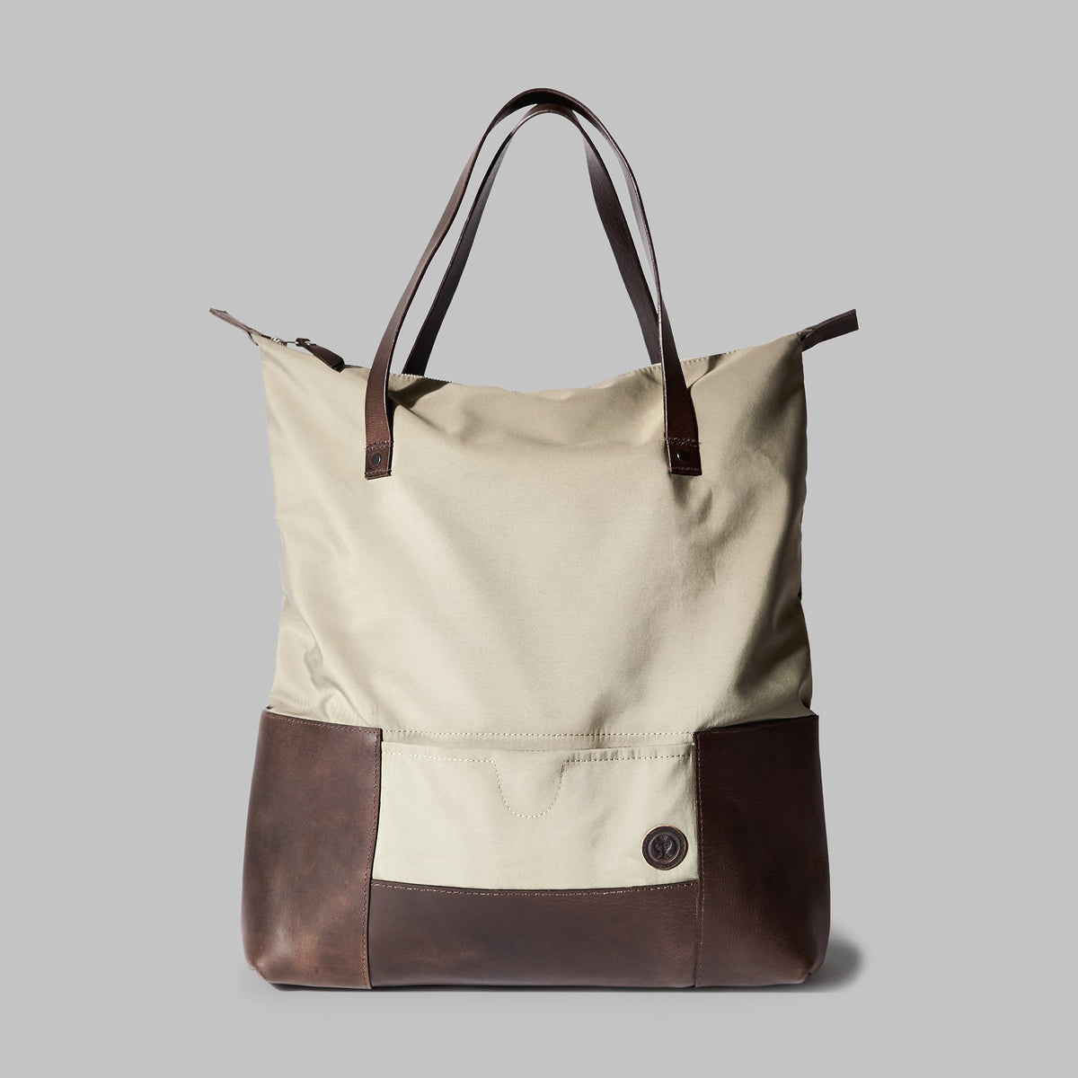 Drayton Beige Nylon Rucksack Tote - John Partridge & Co