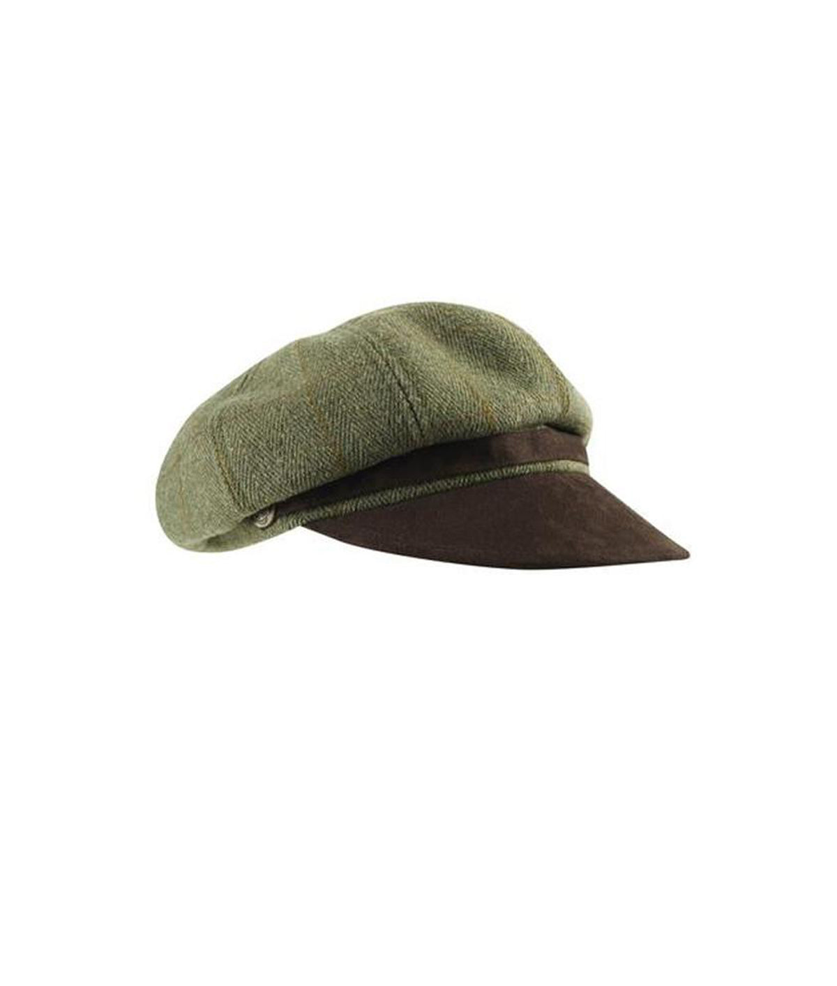 Button Hat - Green Tweed - John Partridge & Co