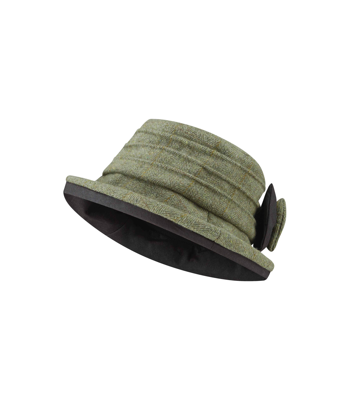 Ladies Bow Hat - Green Tweed - John Partridge & Co