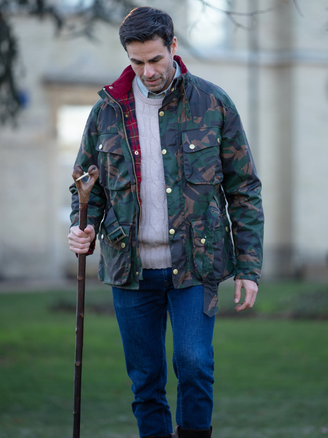 Men's Camo Wax Biker Jacket by Partridge England | Limited Edition