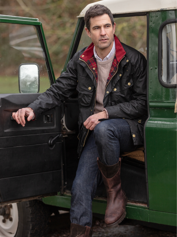 Men's Black Wax Biker Jacket by Partridge England | Speed 6 – John