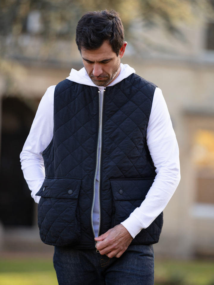 Charcoal Padded Vest | Gilets | John Partridge & Co