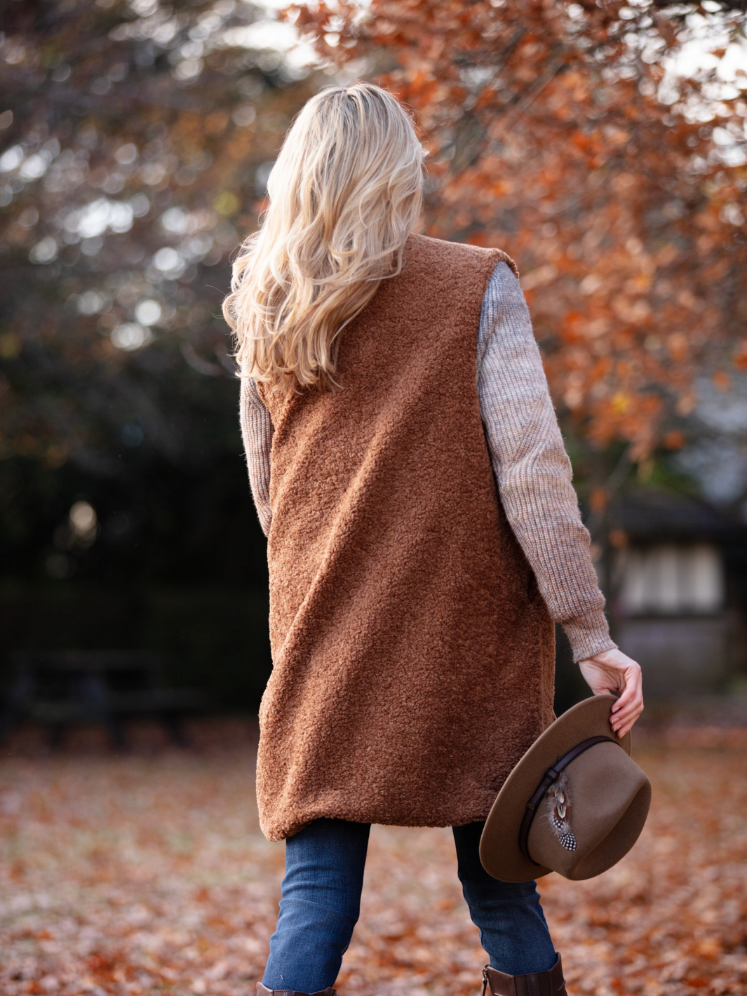 Shearling Gilet - Brown
