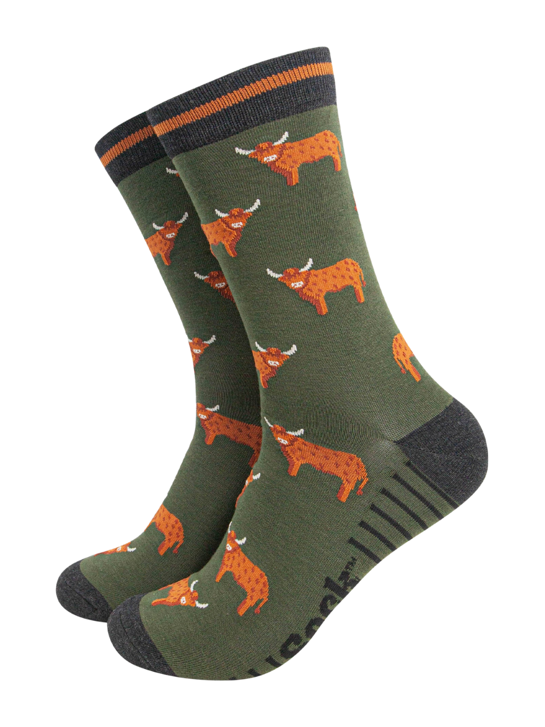 Highland Cow Sock | Mens bamboo socks with highland cow design