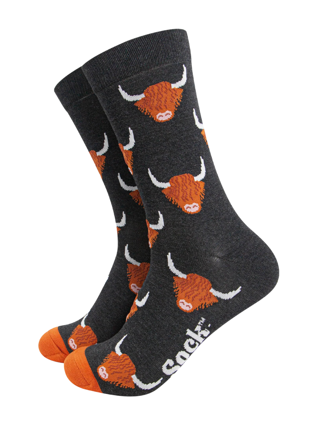 Highland Cow Sock | Mens bamboo socks with highland cow head design