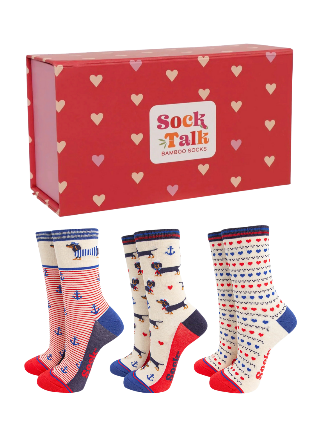 Sausage Dog Sock Gift Set | Bamboo ankle socks with colourful dog prints in gift box