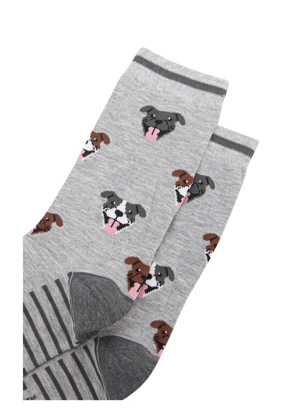 Staffordshire Bull Terrier Socks | Soft bamboo socks with dog print and striped cuff