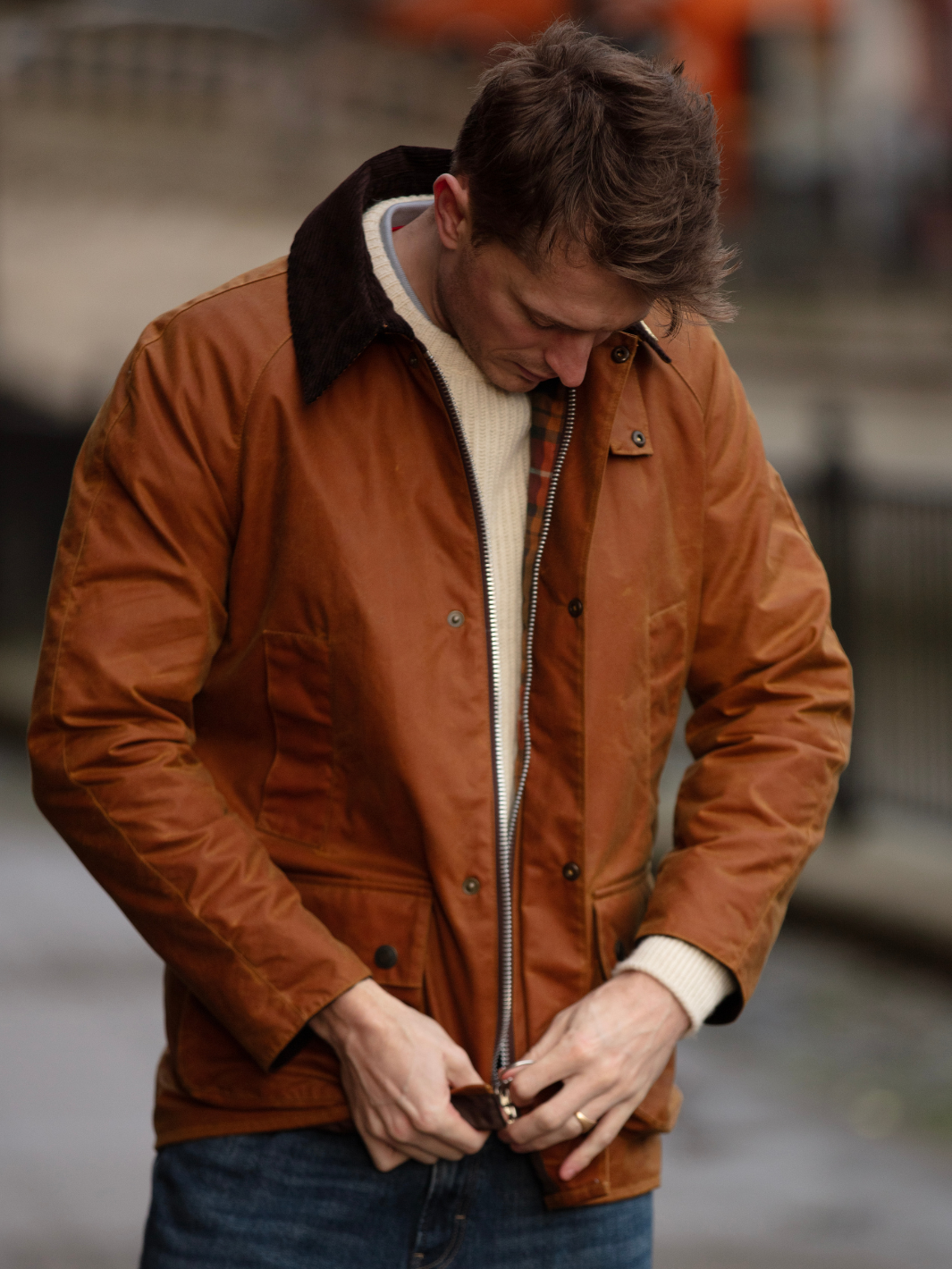 Landowner Bold Wax Walking Jacket - Burnt Sand | Men’s weather-resistant country coat crafted from premium British waxed cotton