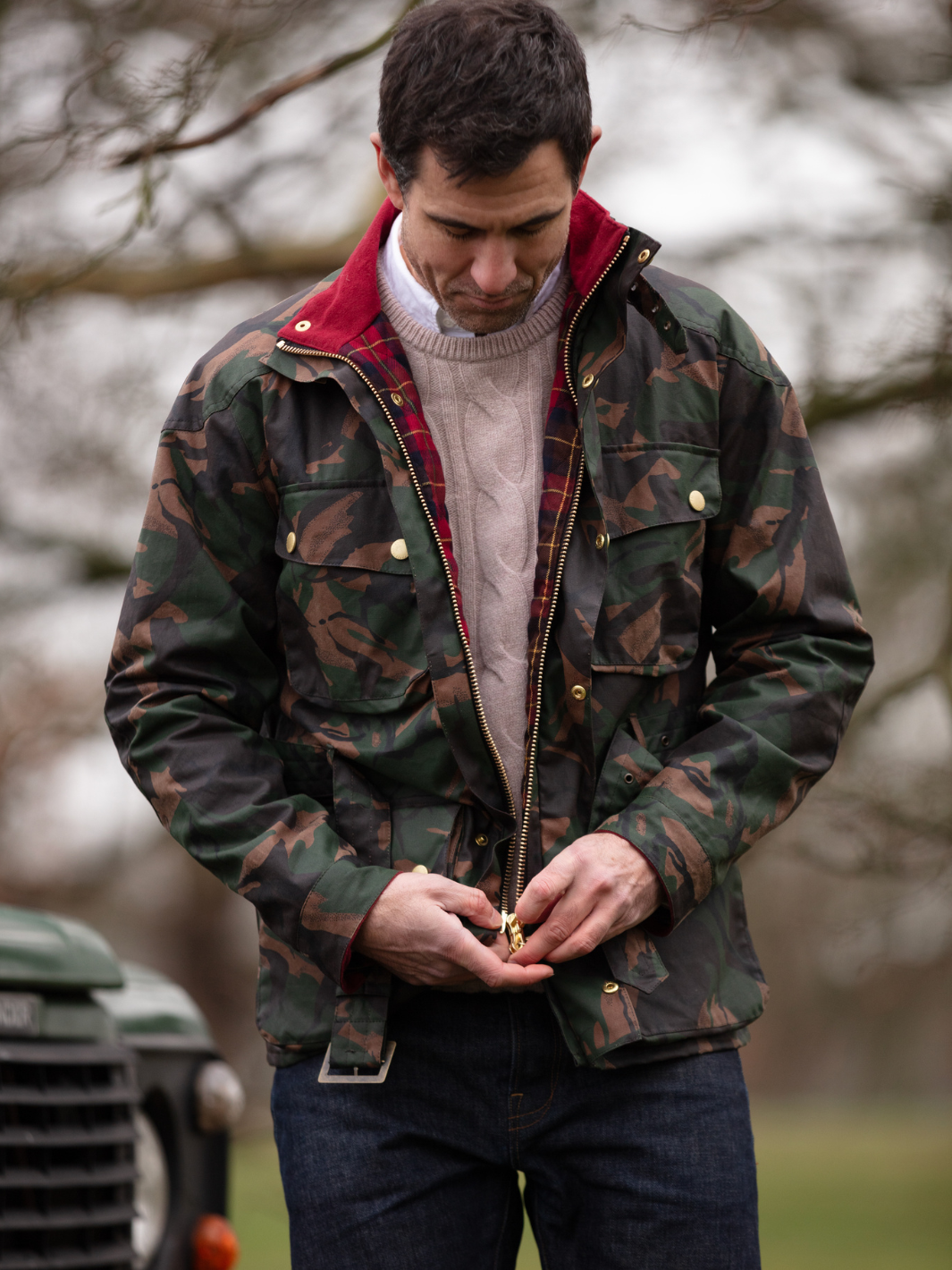 Men's Camo Wax Biker Jacket by Partridge England | Limited Edition Men's Camo Wax Biker Jacket by Partridge England | Limited Edition