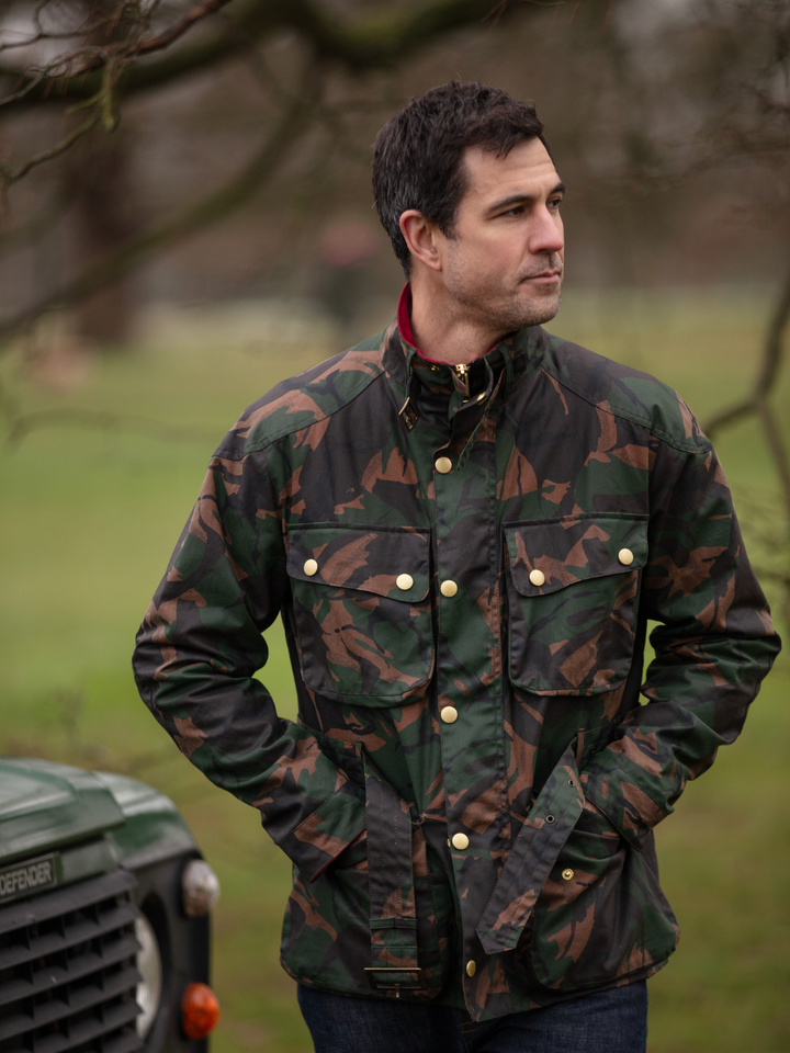 Men's Camo Wax Biker Jacket by Partridge England | Limited Edition