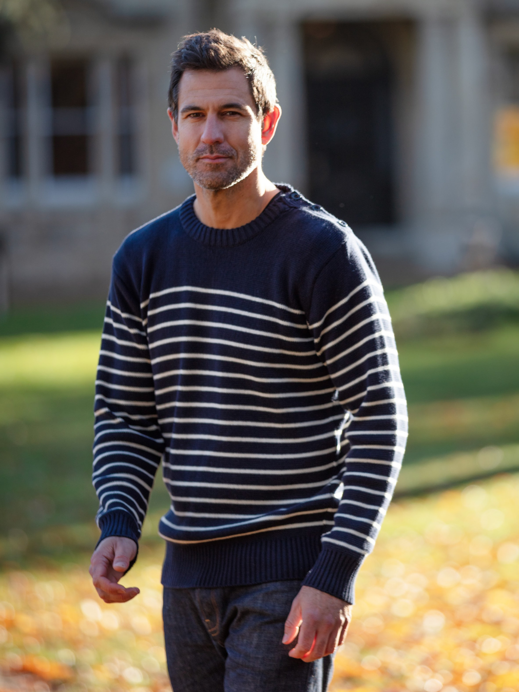 Breton Stripe Sweatshirt - Navy
