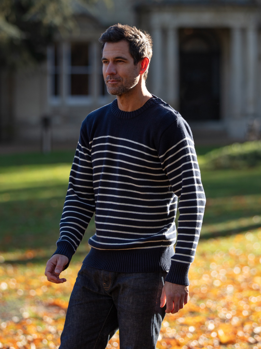 Breton Stripe Sweatshirt - Navy