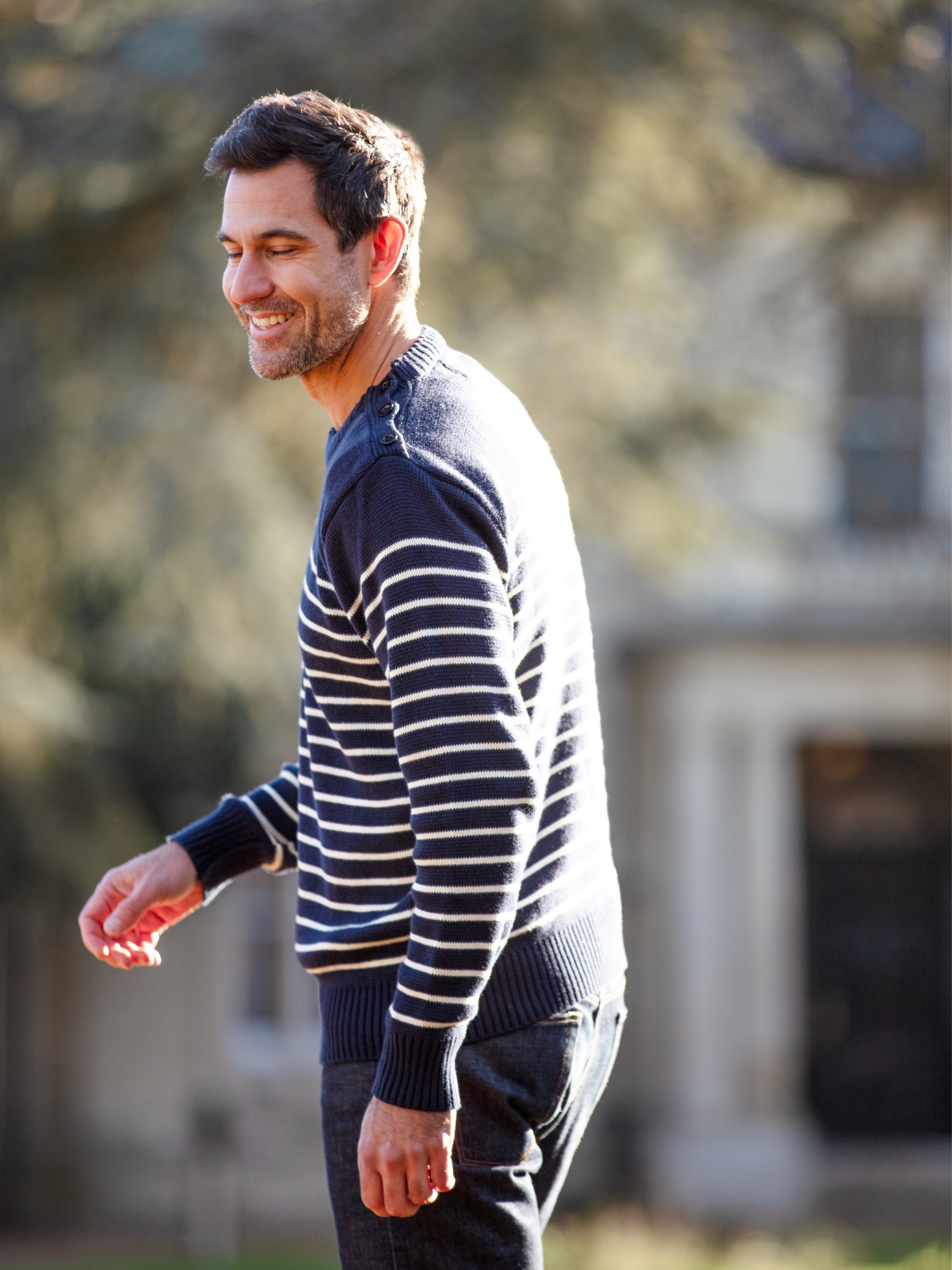 Breton Stripe Sweatshirt - Navy