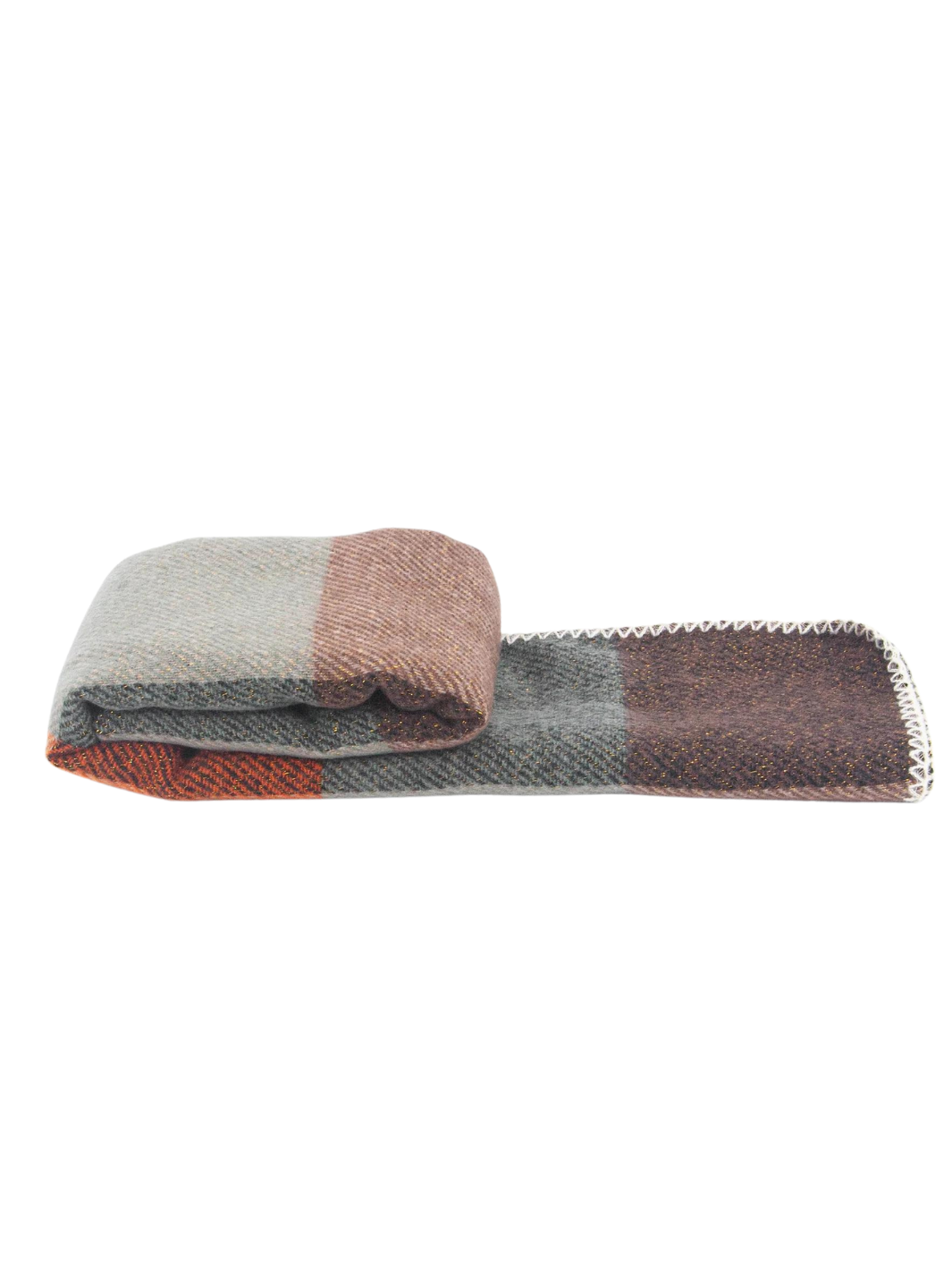 Burnt Orange Check Heavyweight Scarf
