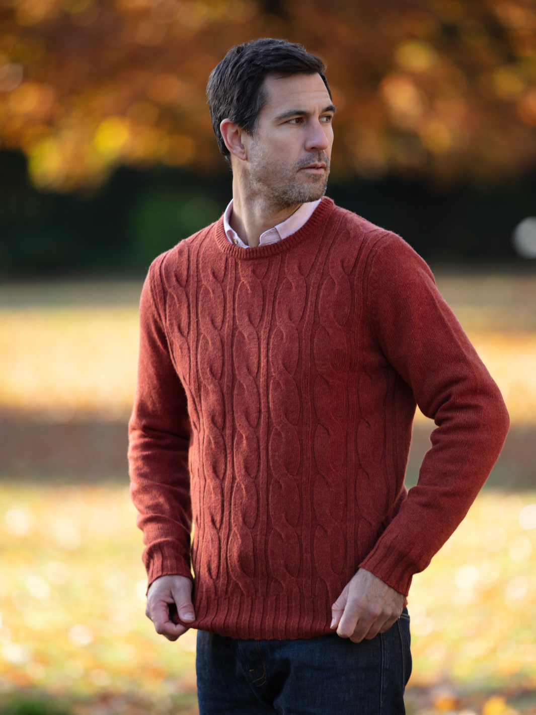 Rust cable knit sales jumper