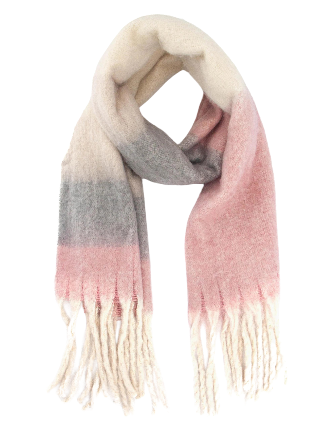 Dusty Pink Heavyweight Check Print Scarf