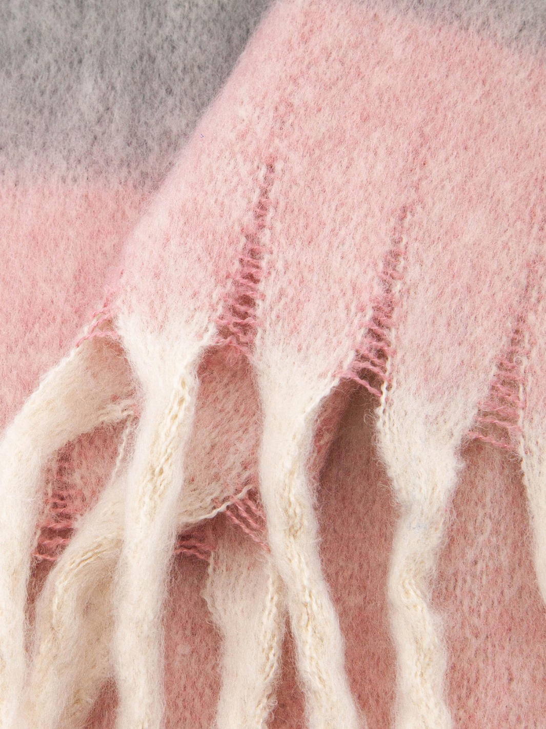 Dusty Pink Heavyweight Check Print Scarf