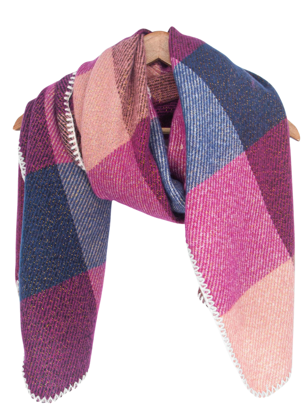 Fuchsia Check Heavyweight Scarf