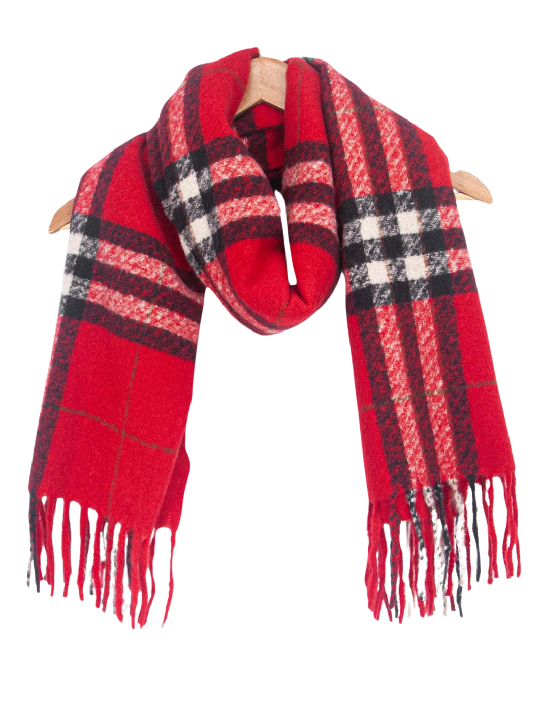 Red Check Heavyweight Scarf