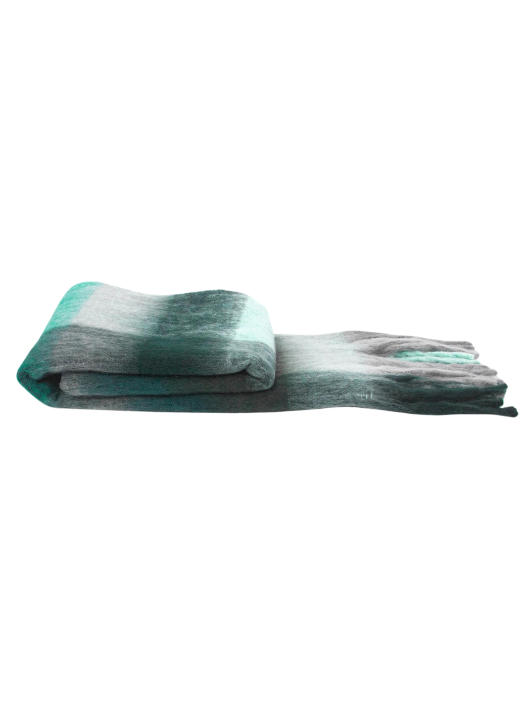 Teal Heavyweight Check Print Scarf