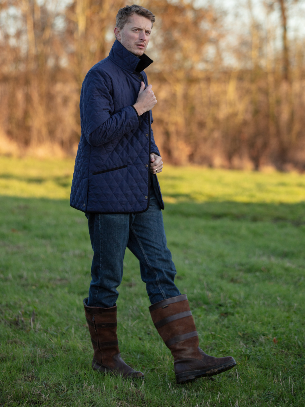 Unisex Paddock Quilt Jacket In Navy – John Partridge & Co